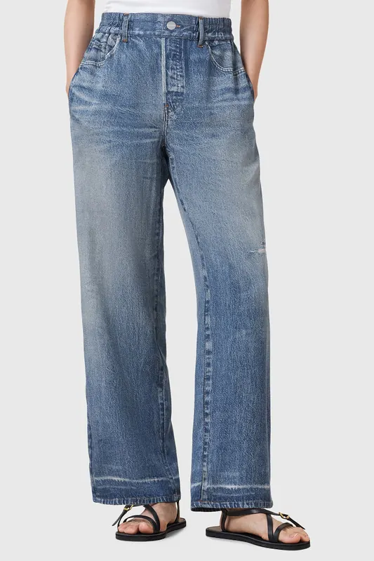 AllSaints Tyler Illusion Jean Mid Indigo Maat: 6 | Straight Jeans Outlet | Dames | Blauw