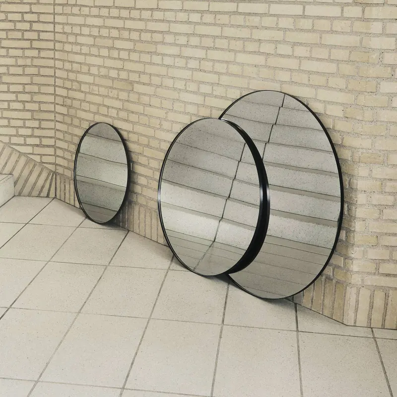 AYTM Lustro Circum, przezroczyste / czarne, Ø 50 cm, szkło, drewno MDF