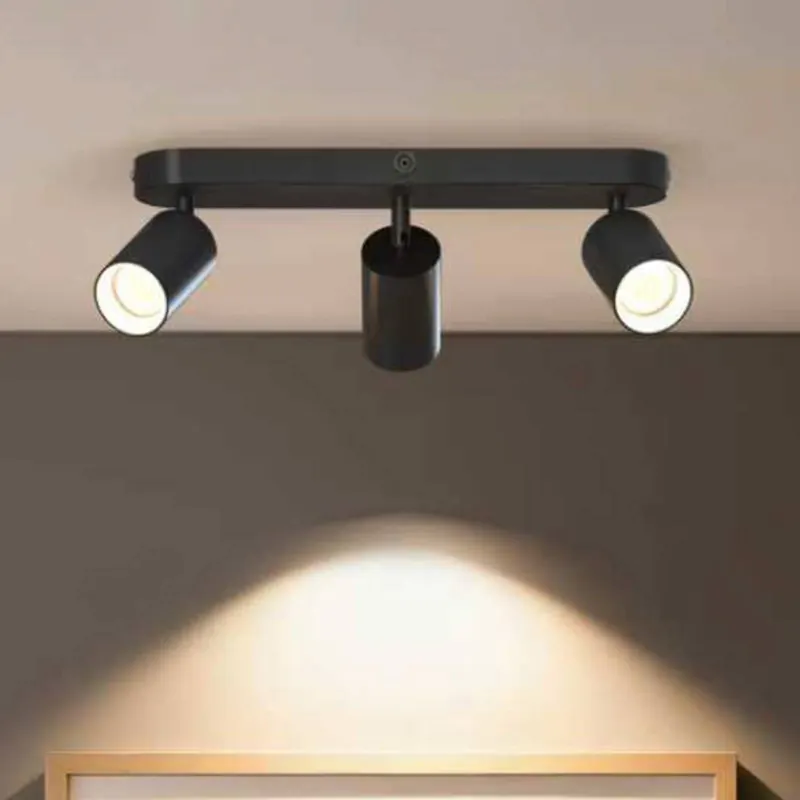 Reflektor sufitowy Calex GU10, czarny, długość 37 cm, 3-punktowa, metalowy