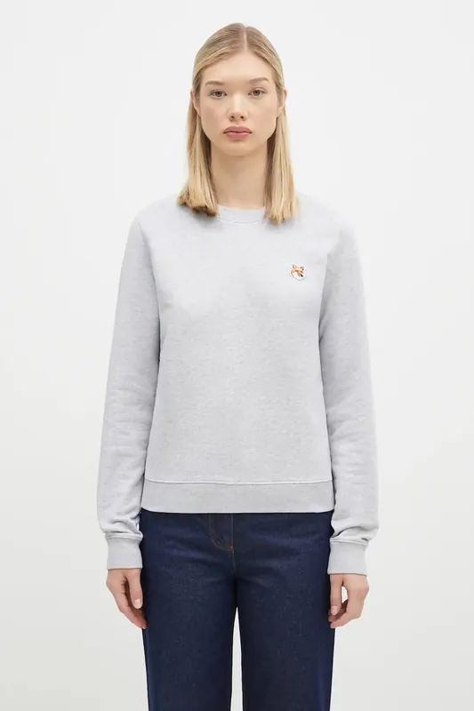 Maison Kitsuné  bluza bawełniana Fox Head Patch Regular Sweatshirt