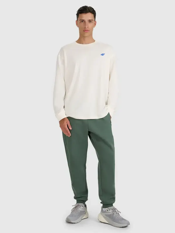 4F koszulka z długim rękawem męska longsleeve 4FWAW25TLONM481 biała (S)