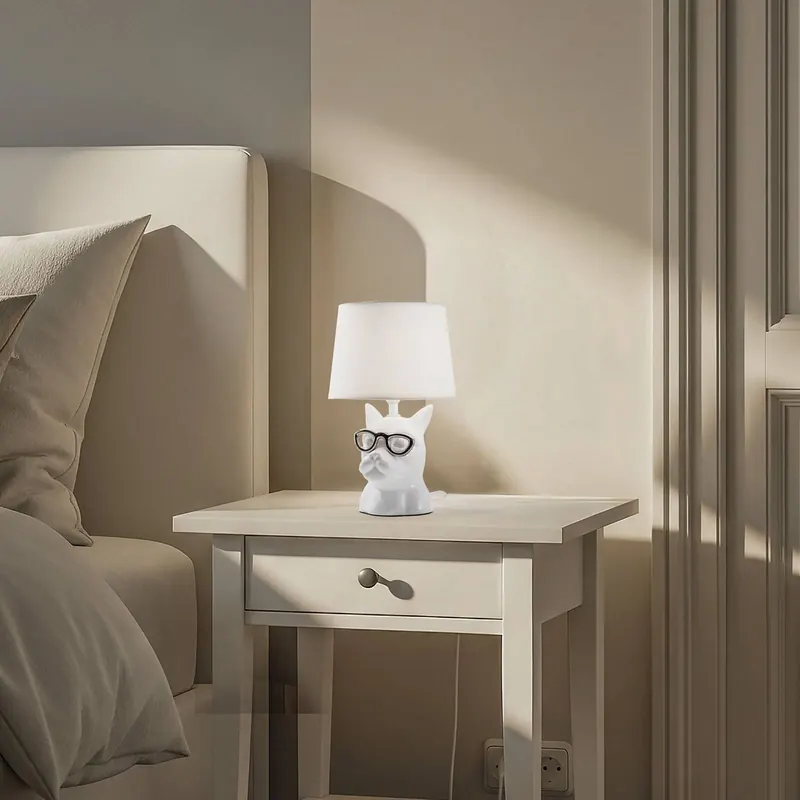 Lampa stołowa Biagio, biała, ceramiczna, 29 cm wysokości, E14