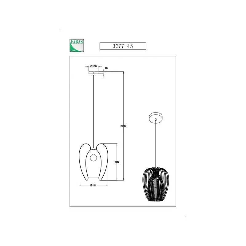 Lampa wisząca Camp, Ø 40 cm, czarna, druciany kosz
