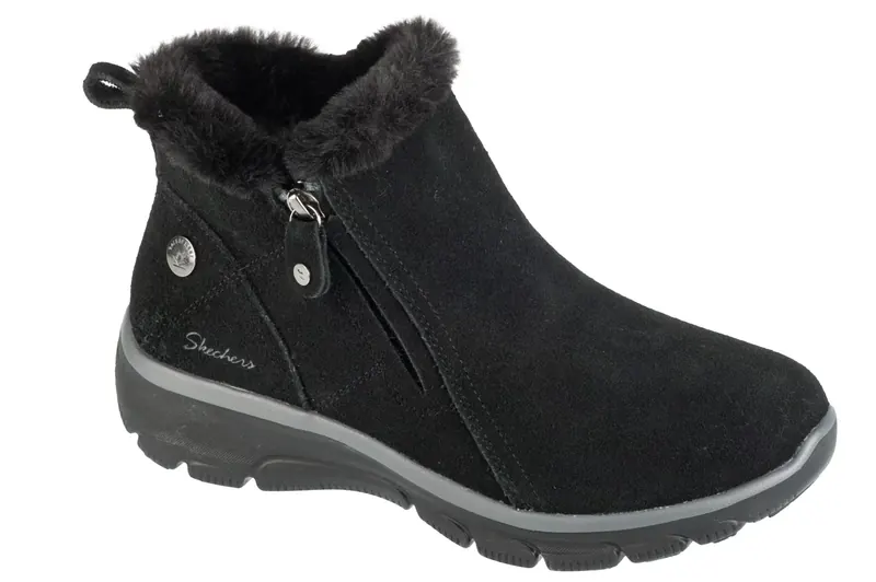 Skechers Easy Going - High Zip 2 168042-BBK, Damskie, Czarne, buty zimowe, skóra zamszowa, rozmiar: 41