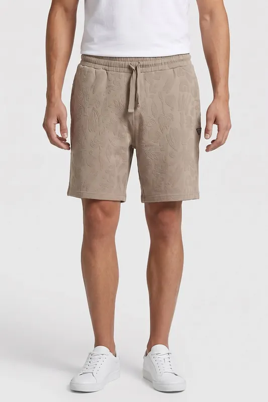 GUESS Eco Jacquard Shorts Traditional Khaki Pr Maat: M | Korte Broeken Outlet | Heren | Beige