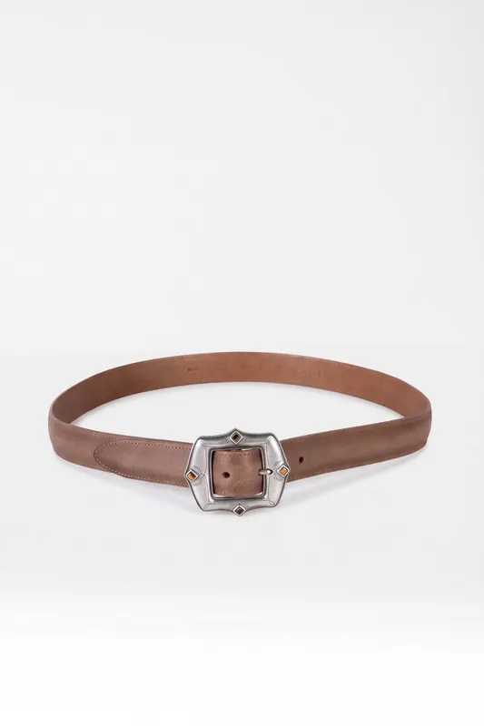 John Varvatos 34mm - Lincoln Etched Inlaid Rye Maat: 34 | Riemen Outlet | Heren | Bruin