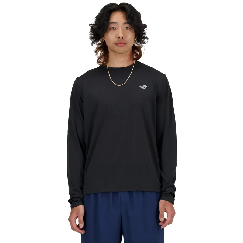New Balance Athletics Long Sleeve MT41256BK, Męskie, Czarne, longsleevy, poliester, rozmiar: L