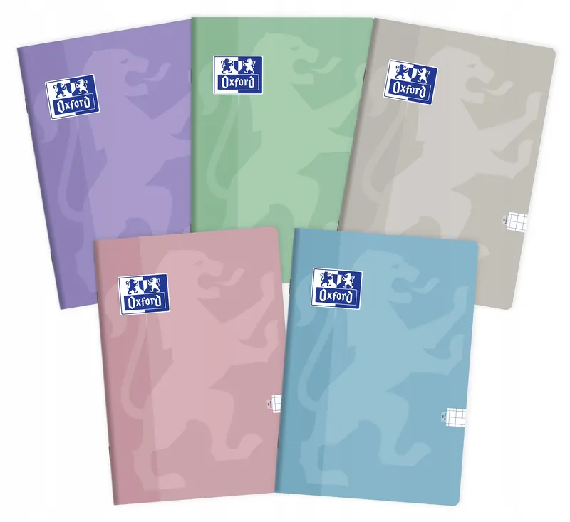 Zeszyty w kratkę Oxford Touch Pastel A5 60 kartek 5 sztuk