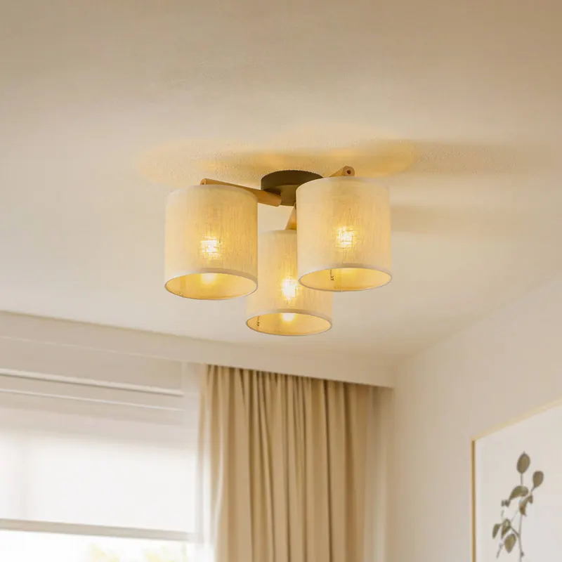 Lampa sufitowa Deva, tekstylna, 3-punktowa