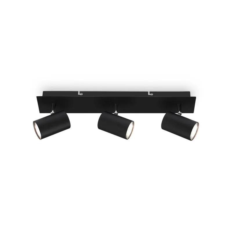 Lampa sufitowa Isil A, czarna, 3-punktowa, metalowa, obrotowa