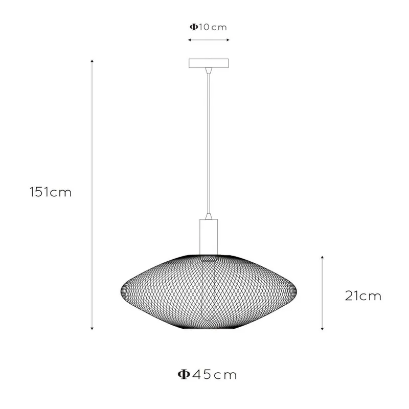 Lampa wisząca Mesh w kształcie trapezu, Ø 45 cm, złota