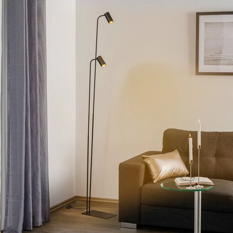 Lampa stojąca Mono II, 2-punktowa, czarna
