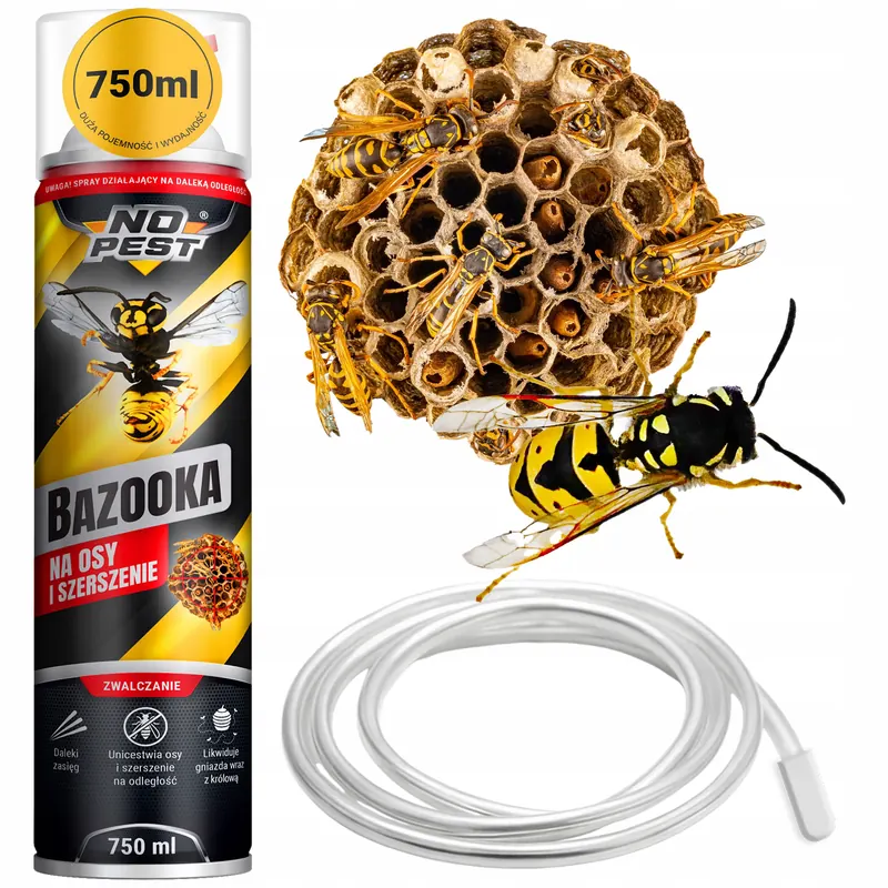 Silny Spray Preparat Oprysk Środek Na Osy Szerszenie Gniazda Bazooka 750ML