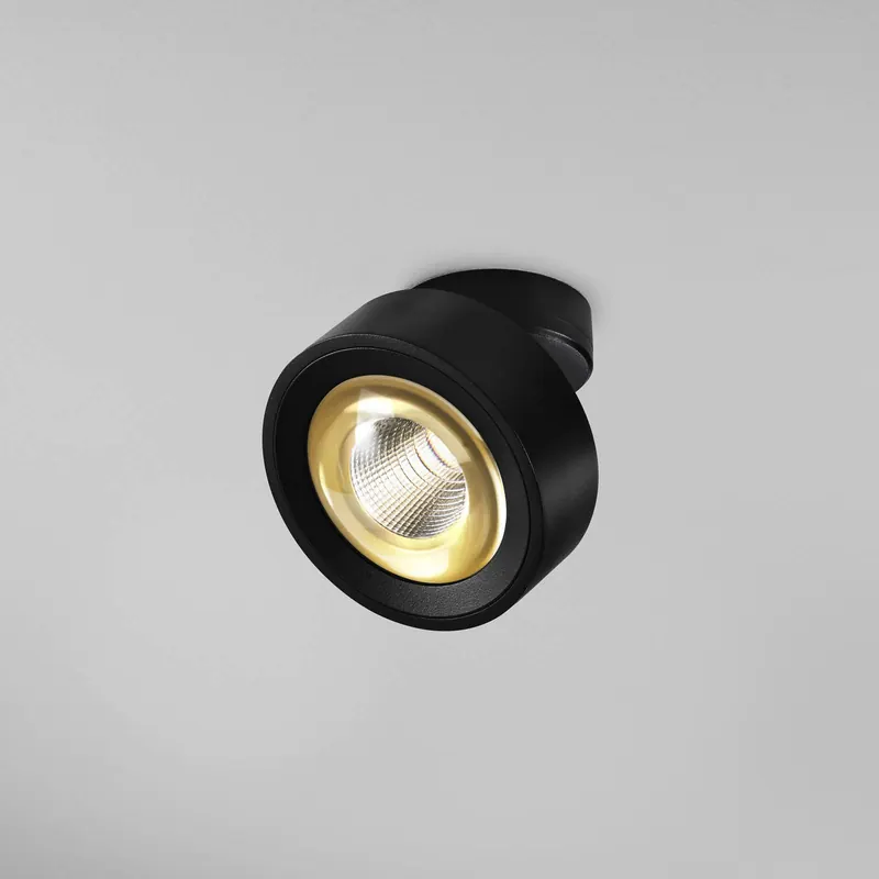EGG DLS spot LED Clippo Optic, czarny/złoty, Ø 12 cm, DTW