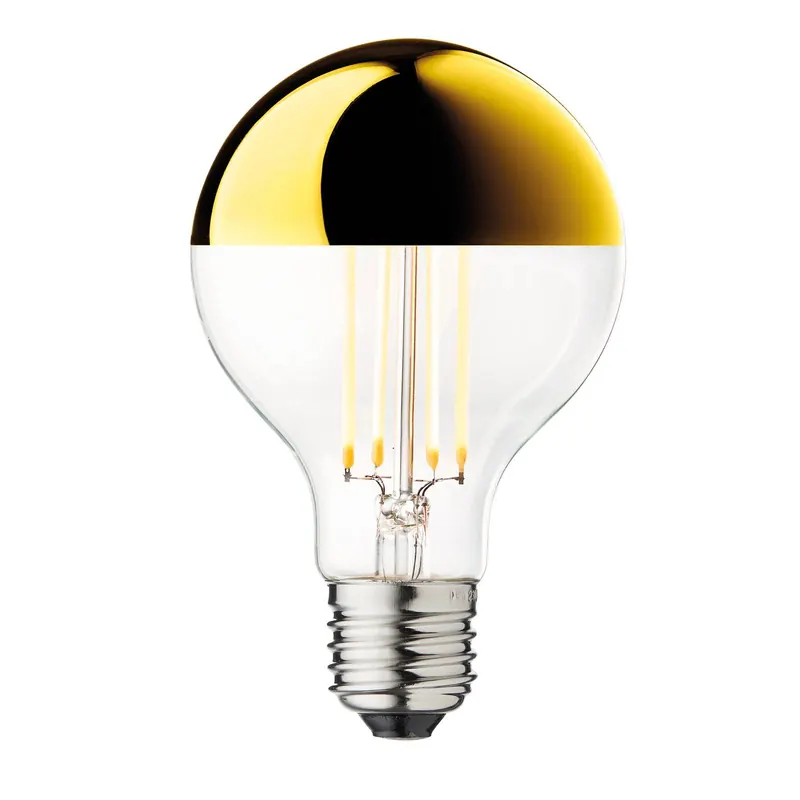 Żarówka LED G80 z odbłyśnikiem, złota, E27, 3,6 W, 2700 K