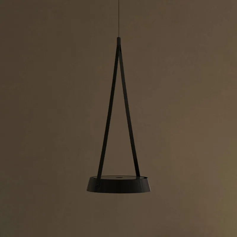 Żyrandol LED z akumulatorem Mahina, czarny, Ø 17 cm, metal, CCT