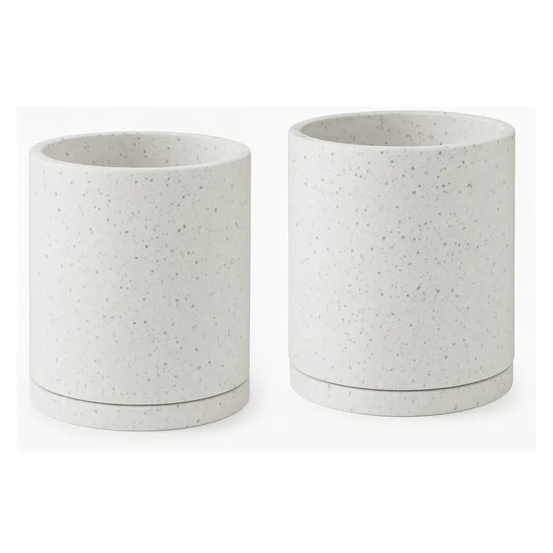 Zestaw 2 białych doniczek Bonami Selection Terrazzo, ø 26 cm