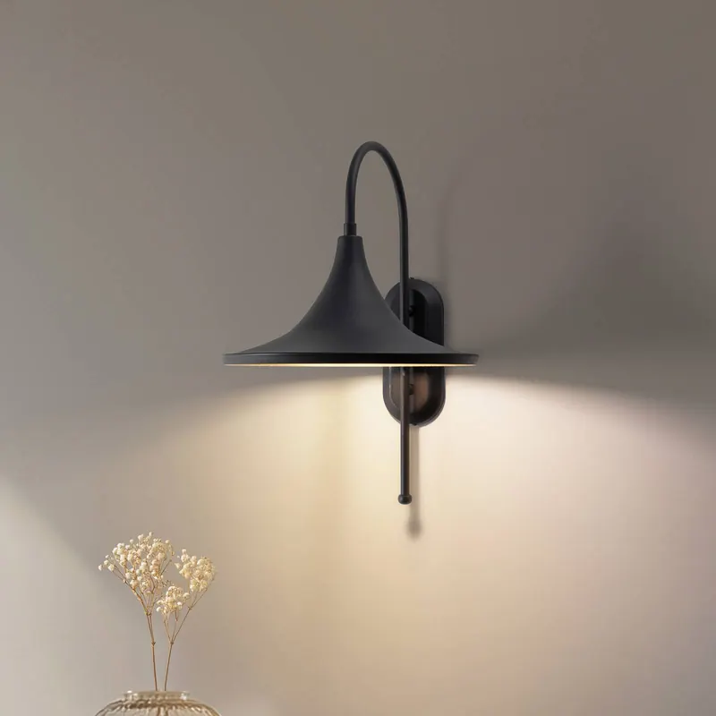 Kinkiet Enjolino, czarny, wysokość 48 cm, metal, E27