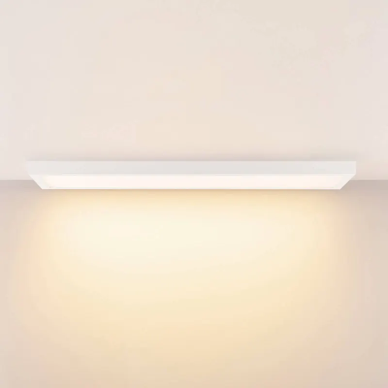 Panel LED PRO OFFICE SANO, 123 x 33 cm, ściemniany, biały metal CCT