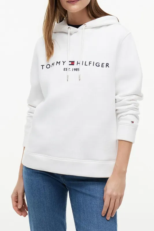Tommy Hilfiger Heritage Hilfiger Hoodie White Maat: XS | Sweaters Outlet | Dames | Wit
