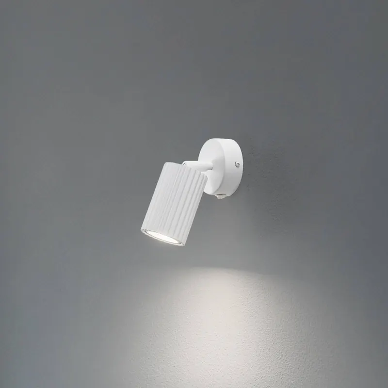 Reflektor ścienny carbon, biały, występ 16 cm, przełącznik, aluminium