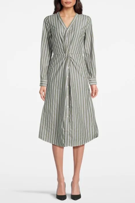 Scotch & Soda Ls Woven Dress Forest Green Maat: XS | Midi Jurken Outlet | Dames | Beige