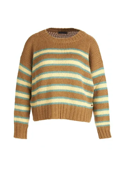 River Woods Striped Pullover Brown Cm Maat: L | Gebreide Truien Outlet | Dames | Bruin