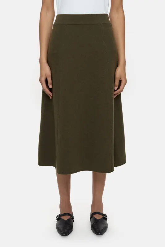 Closed Knit Skirt A-line Skirts Ver Green Maat: S | Midi Rokken Outlet | Dames | Groen