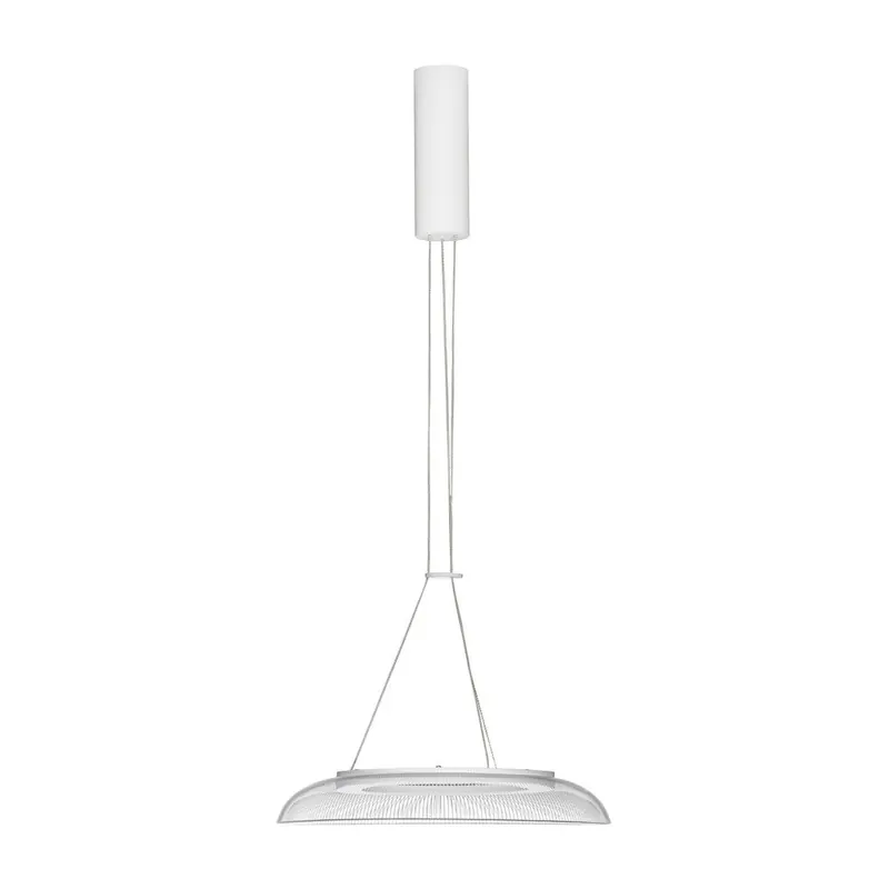Aluminiowa lampa wisząca LED w matowym białym kolorze z kloszem ze szkła akrylowego ø 40 cm Mantle – Nova Luce