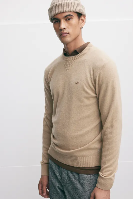 The Goodpeople Knox Sand Maat: M | Sweaters Outlet | Heren | Beige