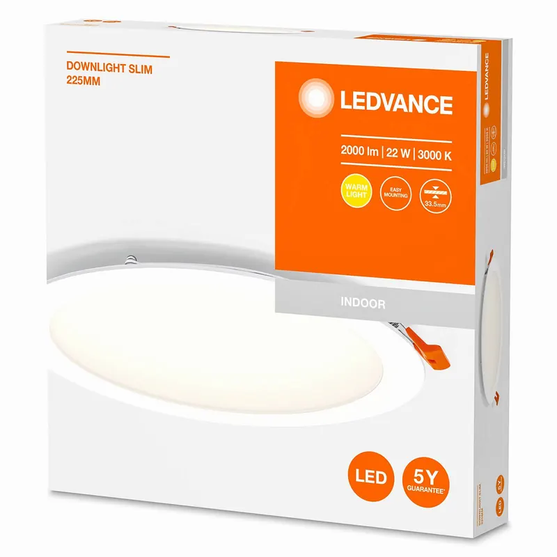LEDVANCE Recess Slim oprawa wpuszczana LED Ø22cm 3000K