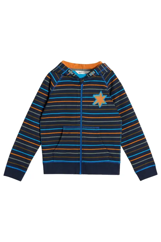 White Stuff Charlie Stripe Hoody Navy Multi Maat: 7-8 | Jassen Outlet | Unisex | Blauw