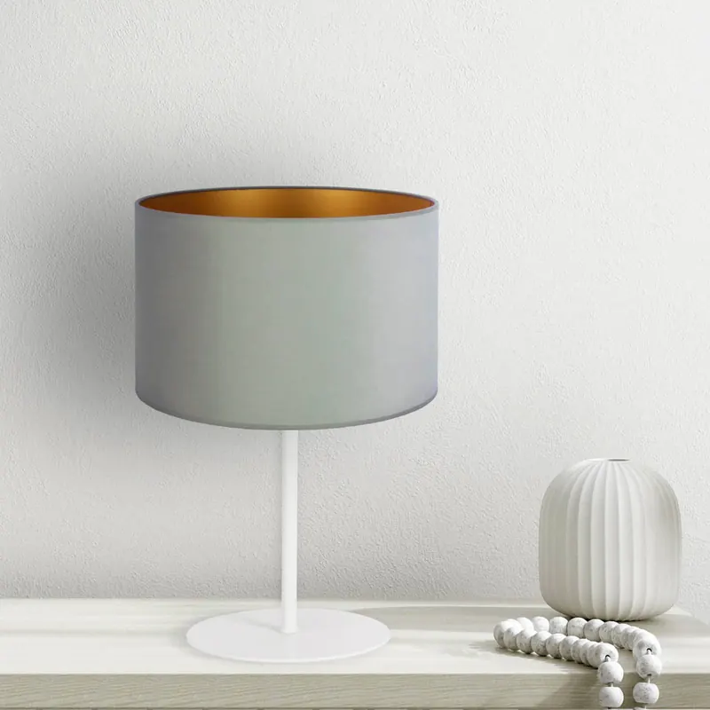 Lampa stołowa Golden Roller wysokość 30 cm miętowo-złota