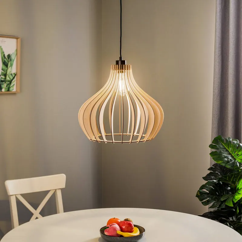 Lampa wisząca Envostar Faje, sklejka brzozowa, 1-punktowa