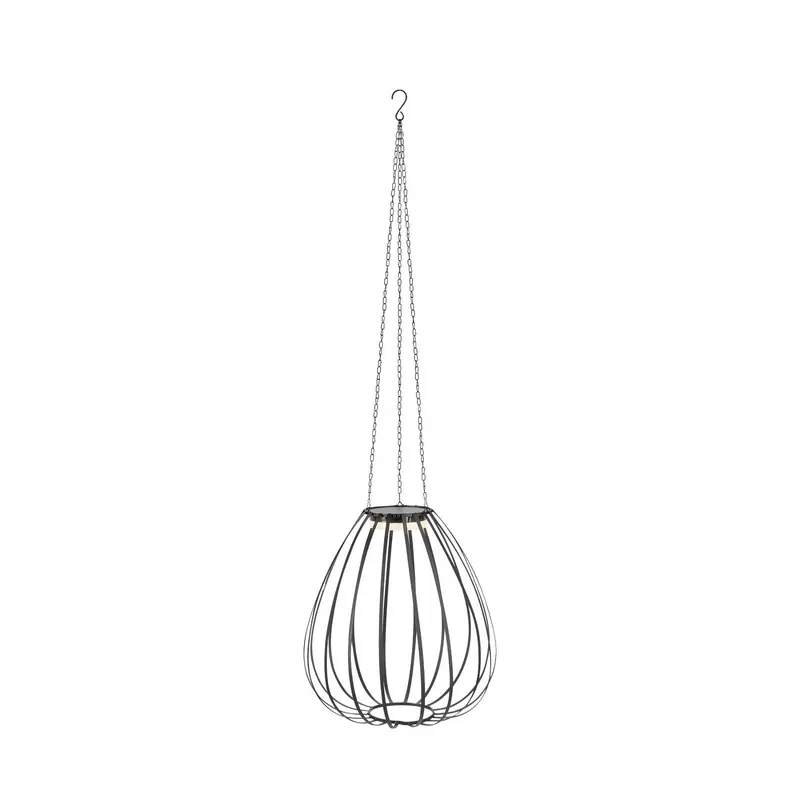 Lampa wisząca LED Ovia, Ø 42 cm, czarna, IP44, ściemniana.