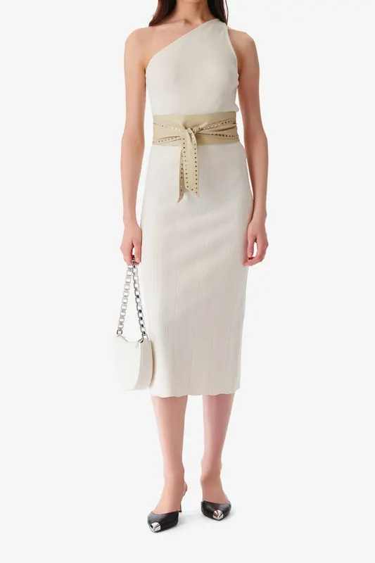 IRO Paris Caifa Skirt Mastic Maat: M | Midi Rokken Outlet | Dames | Wit