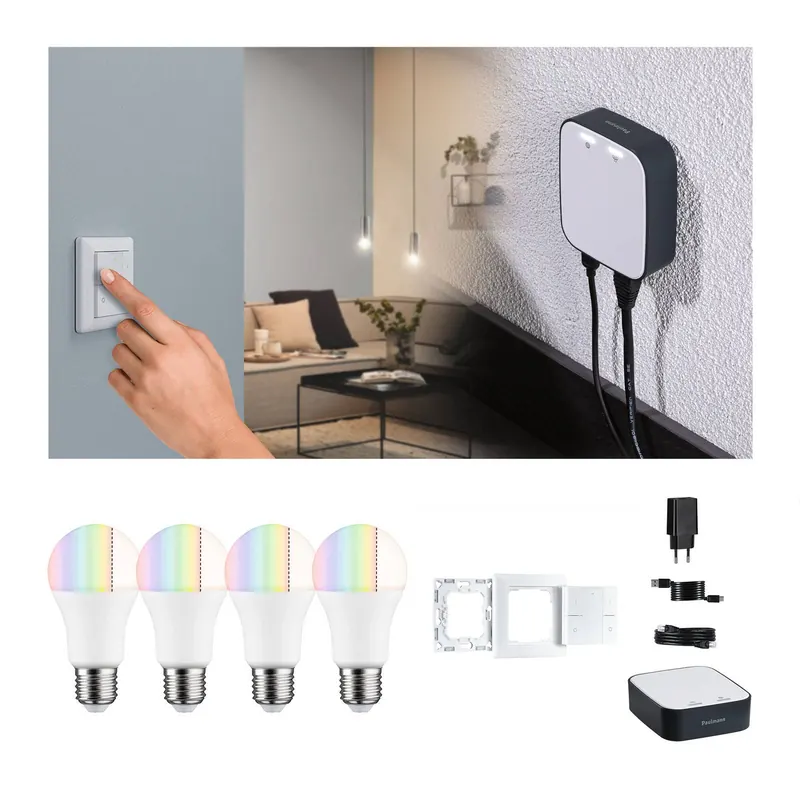 Paulmann Smart Home Set ZigBee 4x E27 9,3W LED matowy RGBW