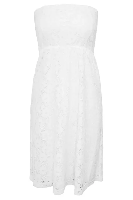 Urban Classics Ladies Laces Dress White Maat: XL | Mini Jurken Outlet | Dames | Wit
