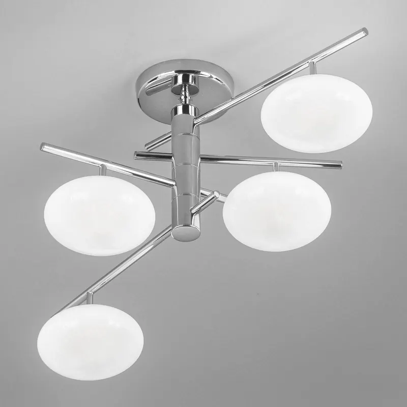 Lampa sufitowa Dolce 4-pkt., chrom/białe klosze