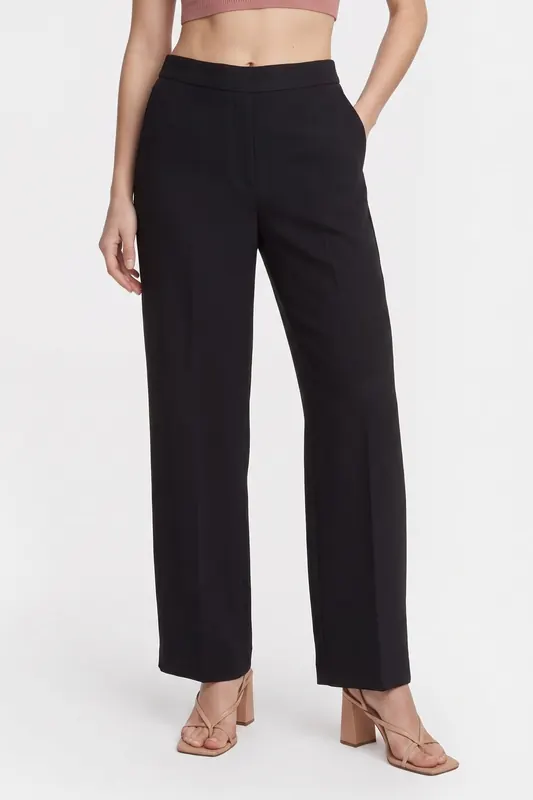 Calvin Klein Stretch Crepe Travel Trouser Black Maat: 0 | Pantalons Outlet | Dames | Zwart