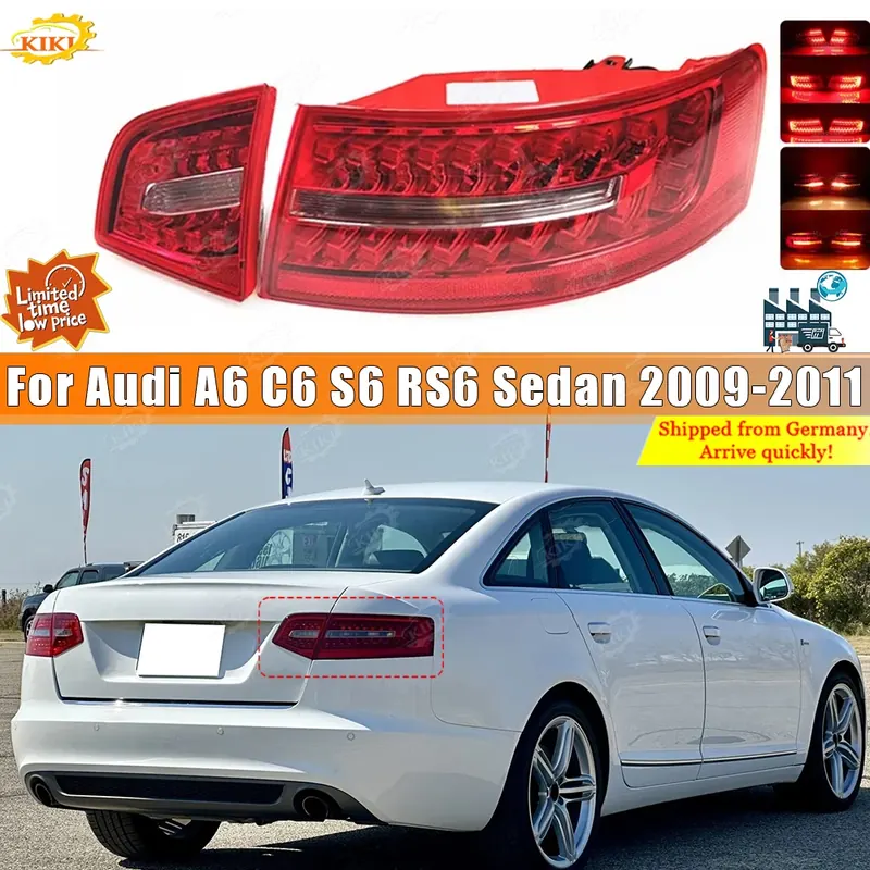 Dla Audi A6 C6 S6 RS6 Sedan 2009 2010 2011 Prawe Światło Stop Tylne Światło Cofania Lampa Tylna LED Zespół Światła Tylnego Światło Do Jazdy Dziennej