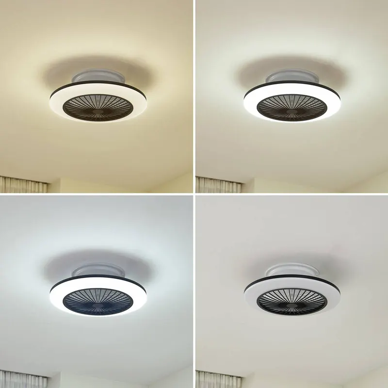 Wentylator sufitowy LED Mamuti, czarny, cichy, Ø 55 cm
