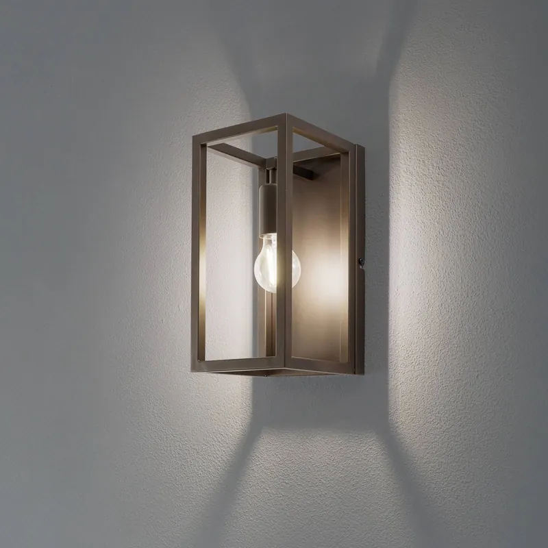 Kinkiet Frame, kolor tytanowo-złoty, wysokość 30 cm, stal