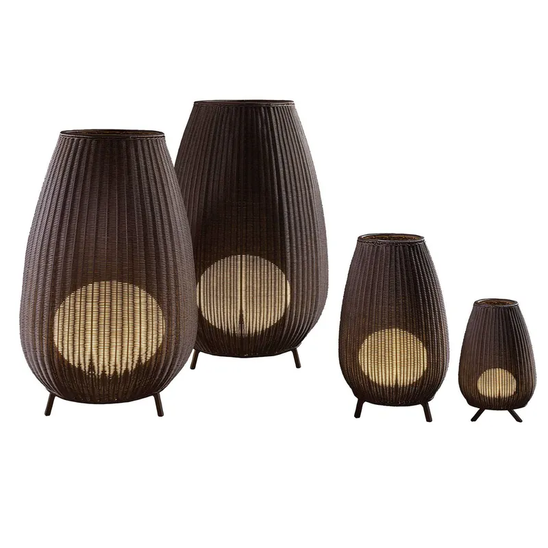 Bover Amphora 02 lampa tarasowa, rattan brązowy