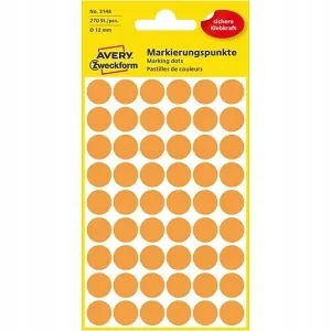 Avery Zweckform Kolorowe kółka 12 mm pomarańczowe