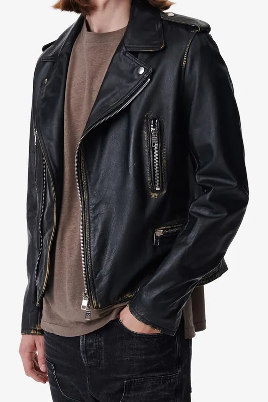 IRO Paris Cruise Outerwear Black/beige Maat: M | Leren Jassen Outlet | Heren | Zwart