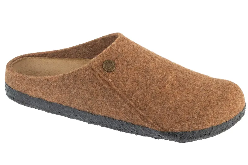 Birkenstock Zermatt Standard FE 1027977, Unisex, Brązowe, kapcie, filc, rozmiar: 40