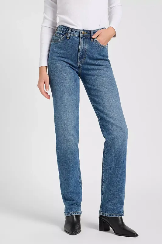 Lee June Rays Of Indigo Jeans Maat: W28L31 | Straight Broeken Outlet | Dames | Blauw