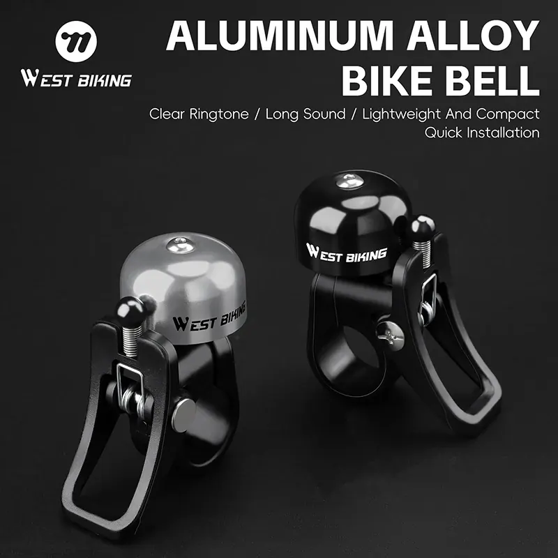 Dzwonek rowerowy WEST BIKING Retro Mini Dzwonek na kierownicę rowerową Aluminiowy klakson rowerowy Alarm rowerowy Akcesoria do rowerów MTB i szosowych