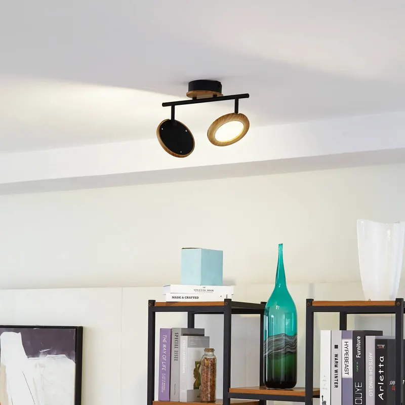 Reflektor LED Manel, drewno, 37 cm długości, 2-punktowy